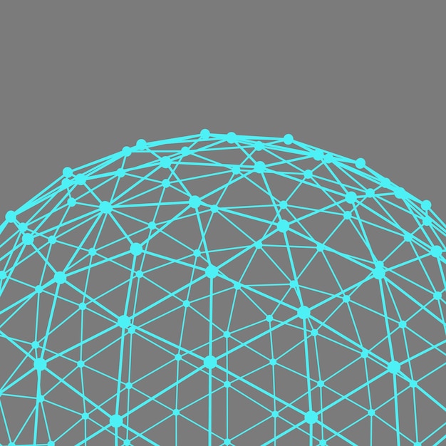 Mesh polygonal background. Scope of lines and dots. Ball of the lines connected to points. Molecular lattice. The structural grid of polygons.