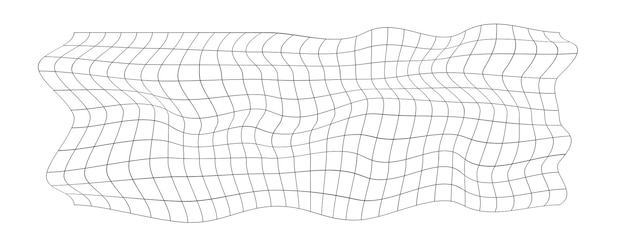 Mesh warp textuur Vervormd raster Rectangle net met vervorming Checkered patroon met optische illusio