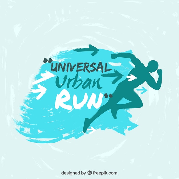 Vector message background with runner silhouette