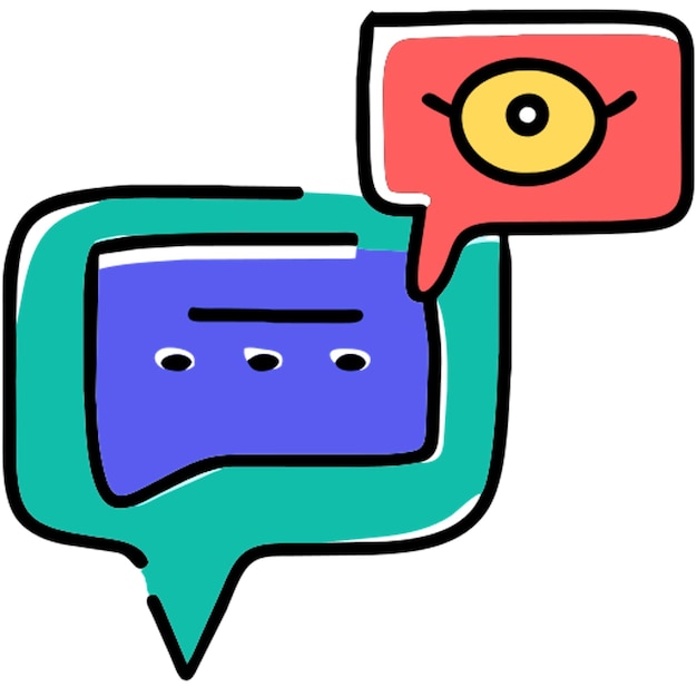 message bubble and encrypt icon icon doodle offset fill