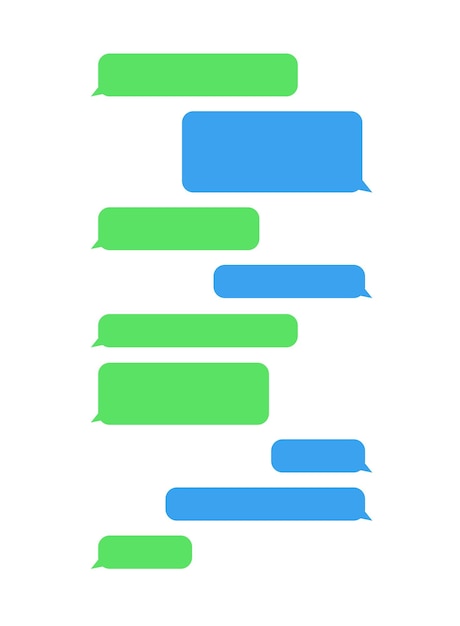 Vector message bubbles chat template for messenger chat box on white background