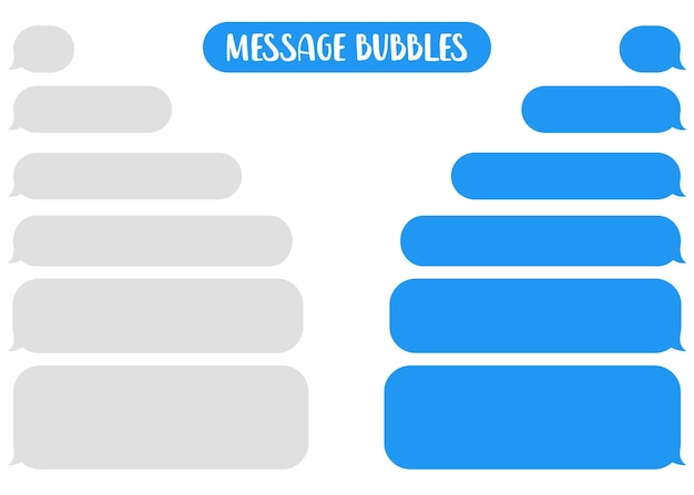 Vettore di chat con bolle di messaggio modello vettoriale delle icone delle caselle di chat con bolle di messaggio