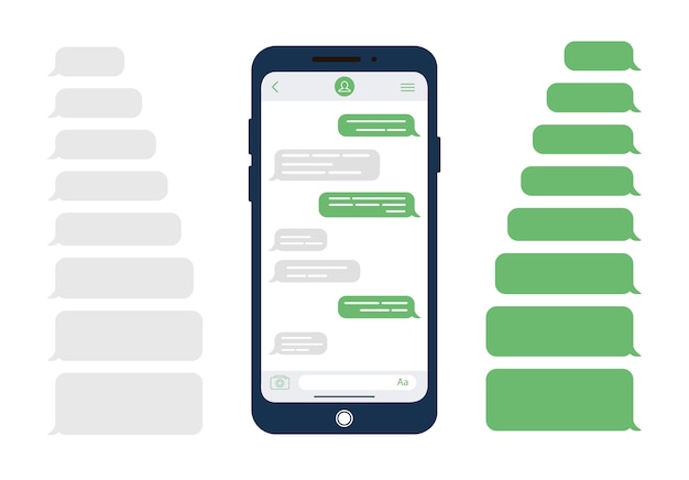 Vector message bubbles. design template for messenger chat or website. modern illustration in flat style.