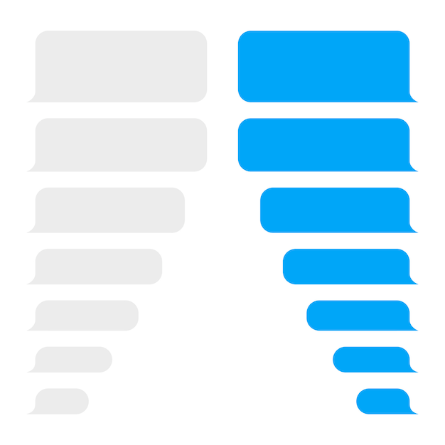 Vector message bubbles design template for messenger chat or website.