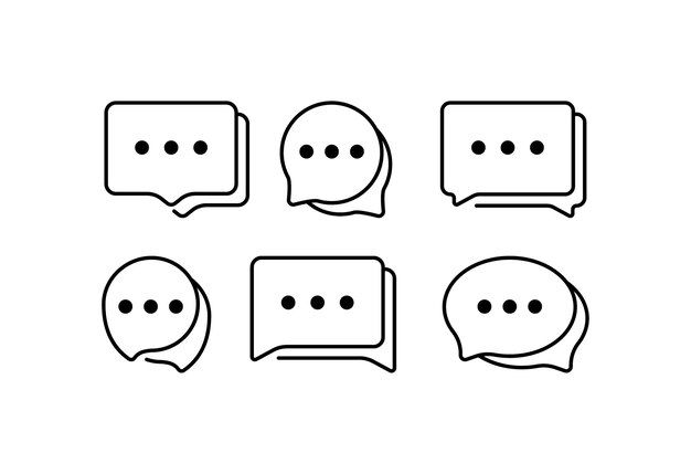 Vector message bubbles icons outline notification bubbles design speech bubbles vector icons