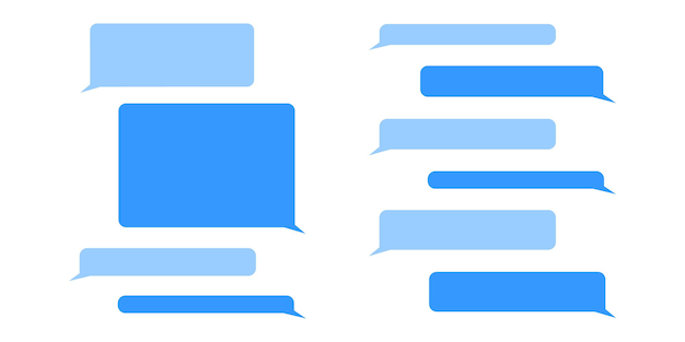 Vector message bubbles set. empty chat frames templates. mobile messenger app dialog