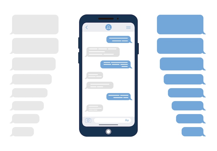 Vector message bubbles.  template for messenger chat or website. modern  illustration in  style.