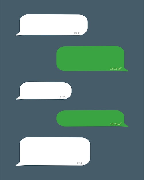 Message bubbles vector icons for chat Vector imessage bubbles design template for messenger chat