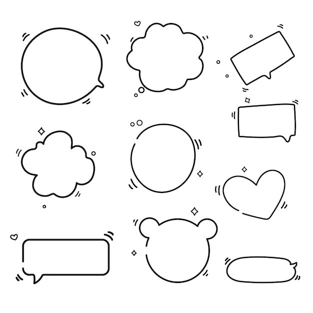 Message cloud set line cloudschatmessage icons