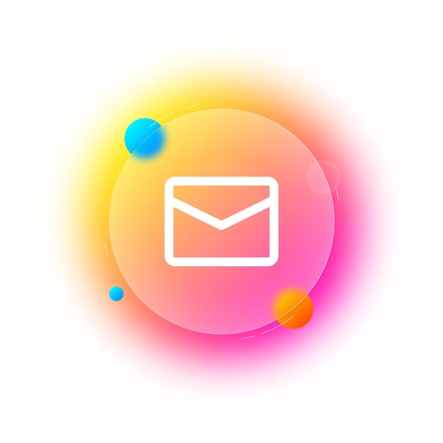 Message icon in the form of an envelope or mail symbol Email sign in trendy glassmorphism gradient style Vector EPS 10