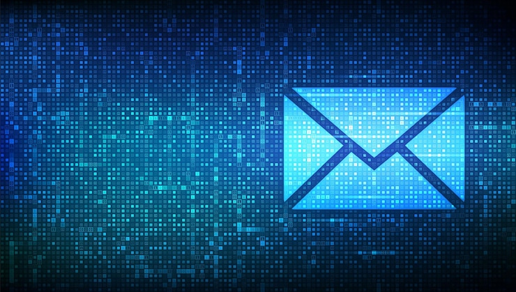 वेक्टर message icon made with binary code email mail communication online chat global networking digital binary data and streaming digital code matrix background with digits 10 vector illustration