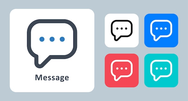 Message icon vector illustration line outline icons