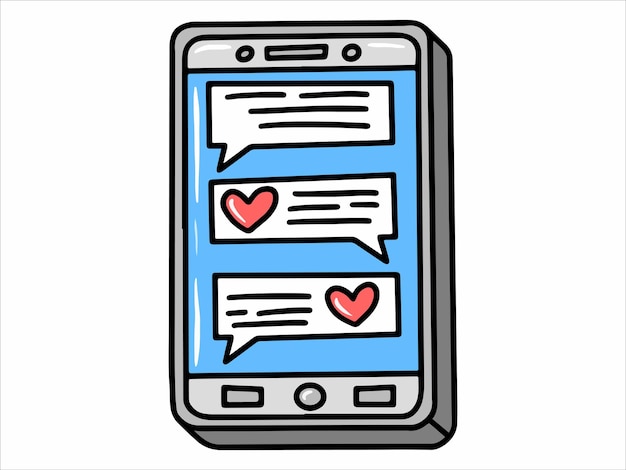 message icon with Heart Icon Illustration