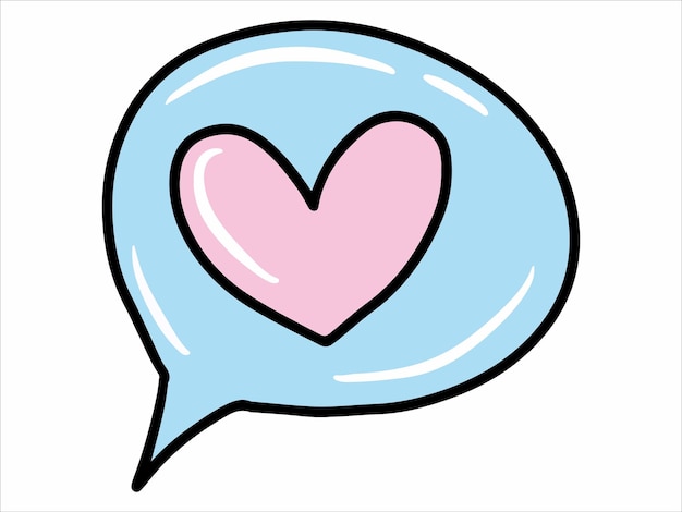Vector message icon with heart icon illustration