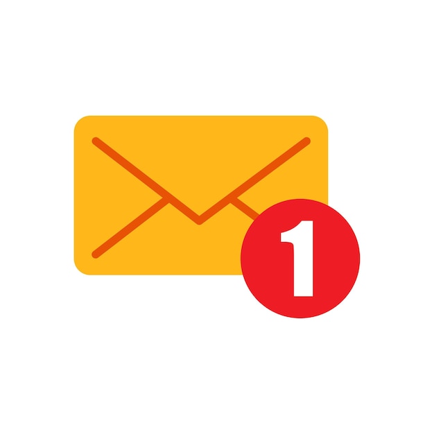 message One incoming message open message icon notification Vector