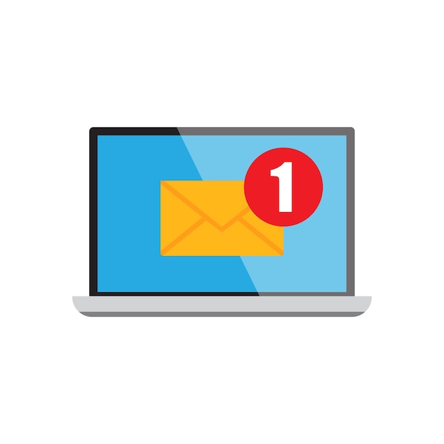 message One incoming message open message icon notification Vector