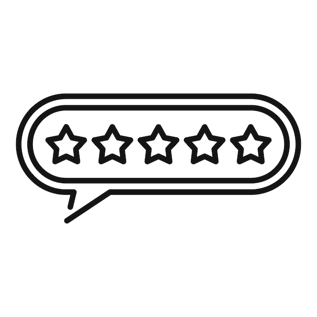 Message review icon outline vector Online product App service