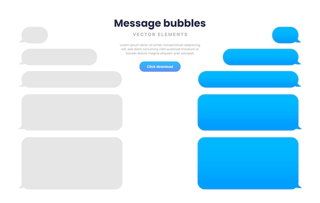 Modello di smartphone messaggio bolle di modello di app per sms in chat mobile bolle di messaggi chat