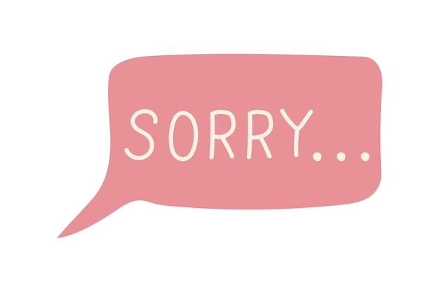 Vector message that says sorry