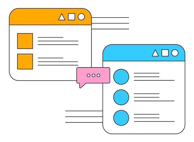 Message wireframes vector illustration