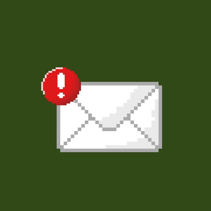 Vector message with red notification