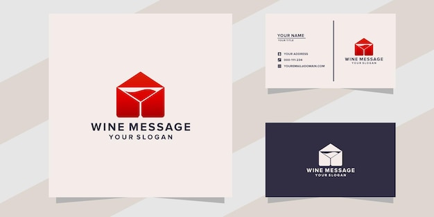 Message with wine logo and business card