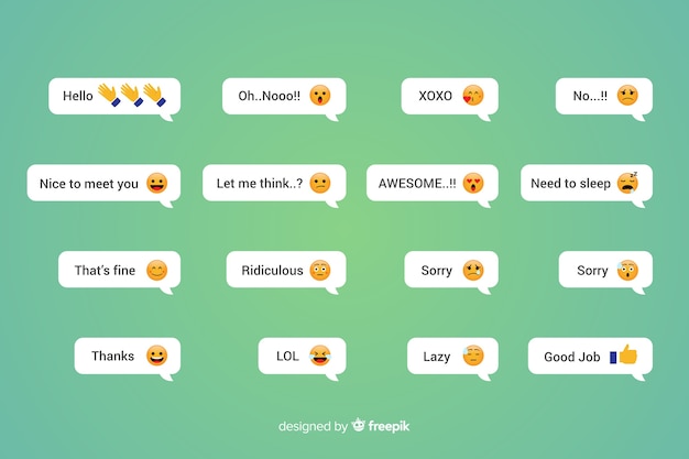 Vector messages with emojis reactions