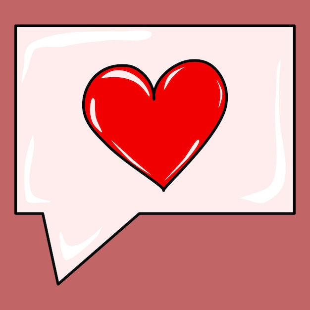 Vector messages with red heart