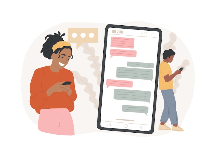 Vector messaging application isolated concept vector illustration