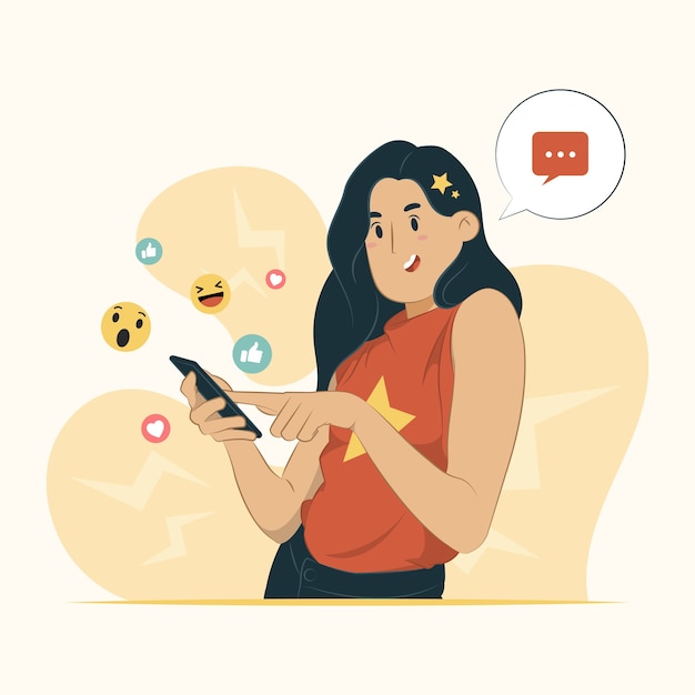 Messaging fun concept illustration