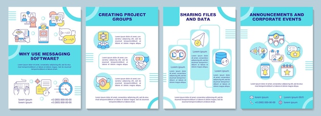 Modello di brochure del software di messaggistica