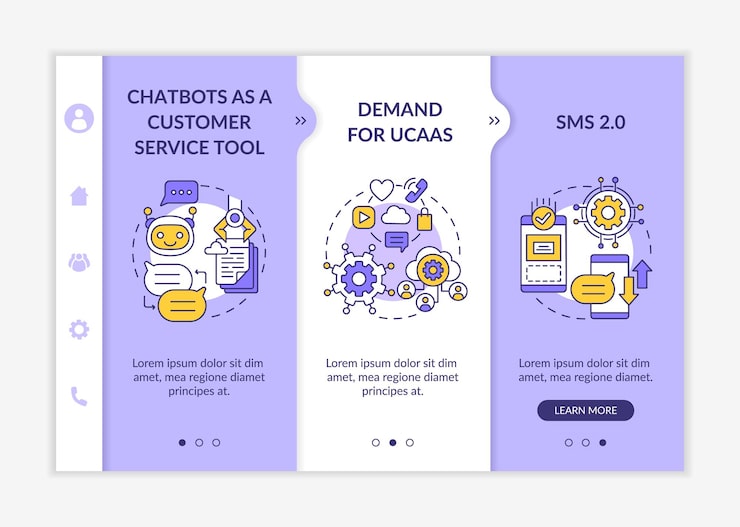 Vector messaging software onboarding vector template. responsive mobile website with icons. web page walkthrough 3 step screens. software for texting color concept with linear illustrations