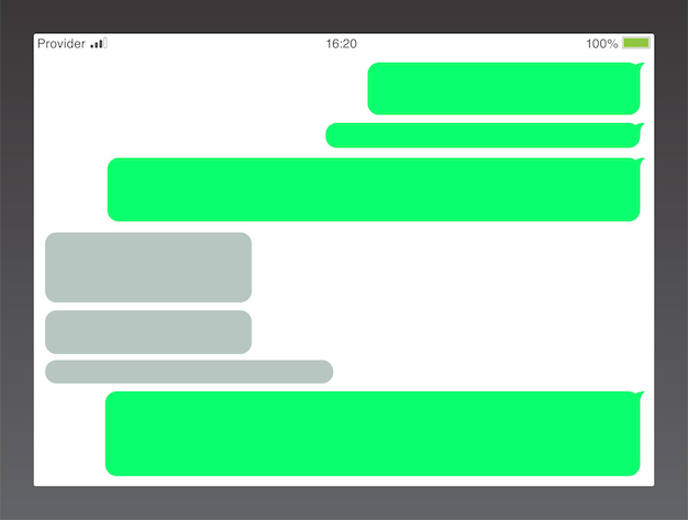 Messenger korte berichtenservice bubbels tekstchat sms-boxen lege berichtenbubles-sjabloon