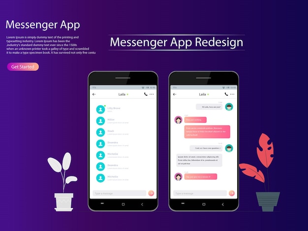 Messenger landing page