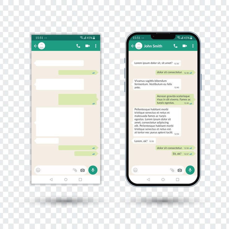 Vector messenger ui-sjabloon chattoepassing illustratie