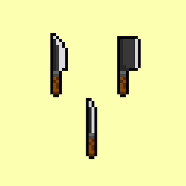 messenset met pixelkunststijl