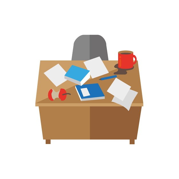 Premium Vector | Messy desk icon clipart avatar logotype isolated vector  illustration