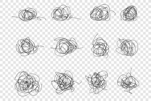 Set di scarabocchi disegnati a mano disordinato