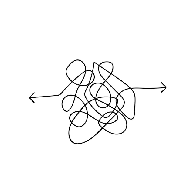 Icona della linea disordinata isolata su sfondo bianco illustrazione vettoriale