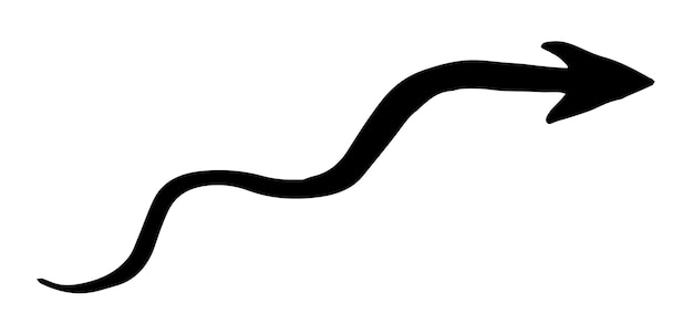Met de hand geschilderde pijl getekend met inkt penseel geïsoleerd op witte achtergrond Victor illustratie