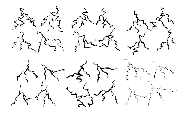 met de hand getekend gebarsten glas of gemalen