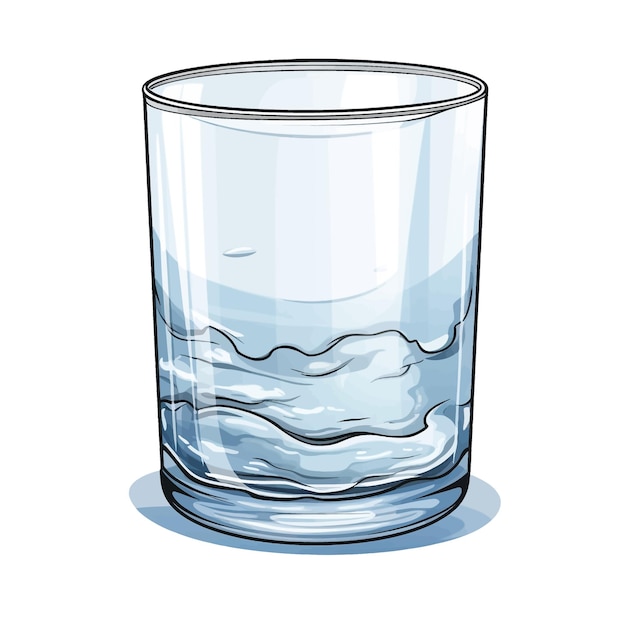 Met de hand getekend Glas cartoon vector illustratie clipart witte achtergrond