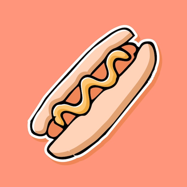 met de hand getekend hotdog-cartoonontwerp