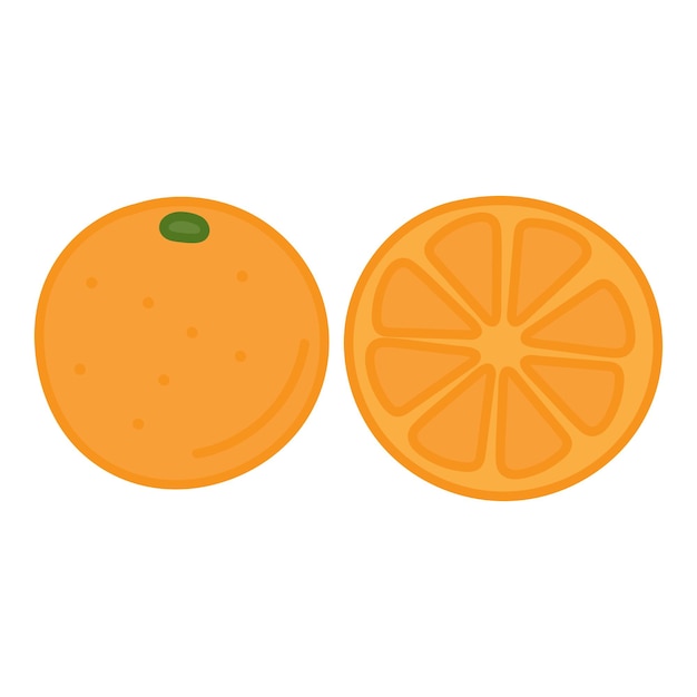 Met de hand getekend oranje. Cartoon design eten, fruit, citrus elementen collectie. Natuurlijk eten.