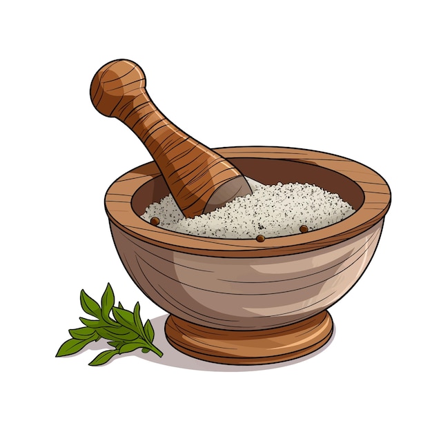 Met de hand getekend Pestle cartoon vector illustratie clipart witte achtergrond