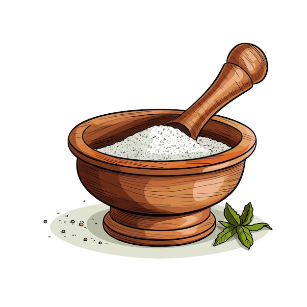 Met de hand getekend Pestle cartoon vector illustratie clipart witte achtergrond