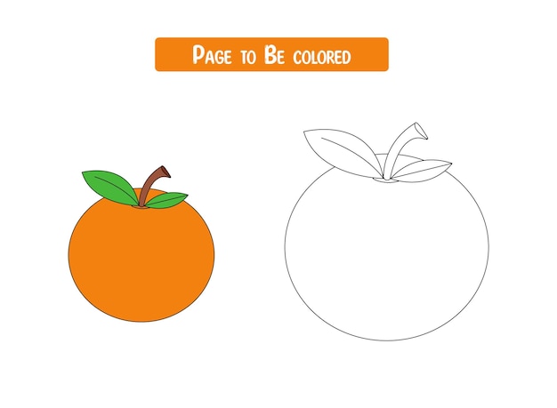 met de hand getekend schattig oranje voor kinderen kleurboek