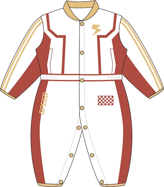 Met de hand getekend schattig rood race-uniformontwerp voor kinderen