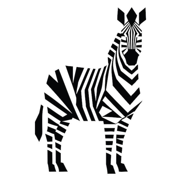 met de hand getekend zebra silhouet