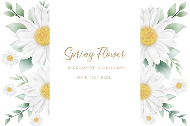Met de hand getekende aquarel daisy bloem achtergrond